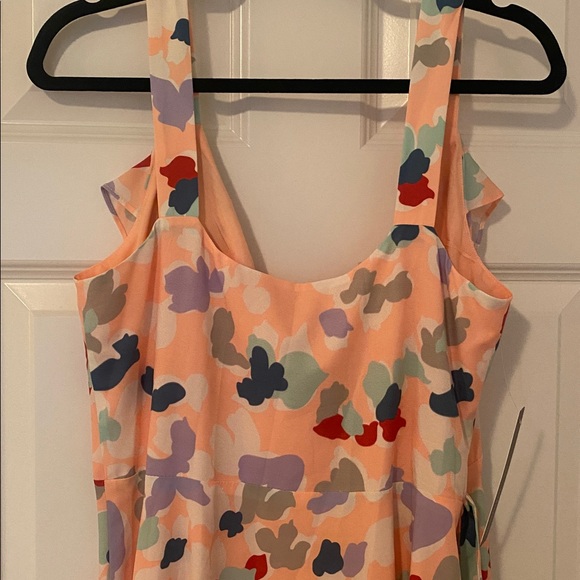 NWT. Anthropologie Peach Floral High Low Dress - Picture 8 of 12